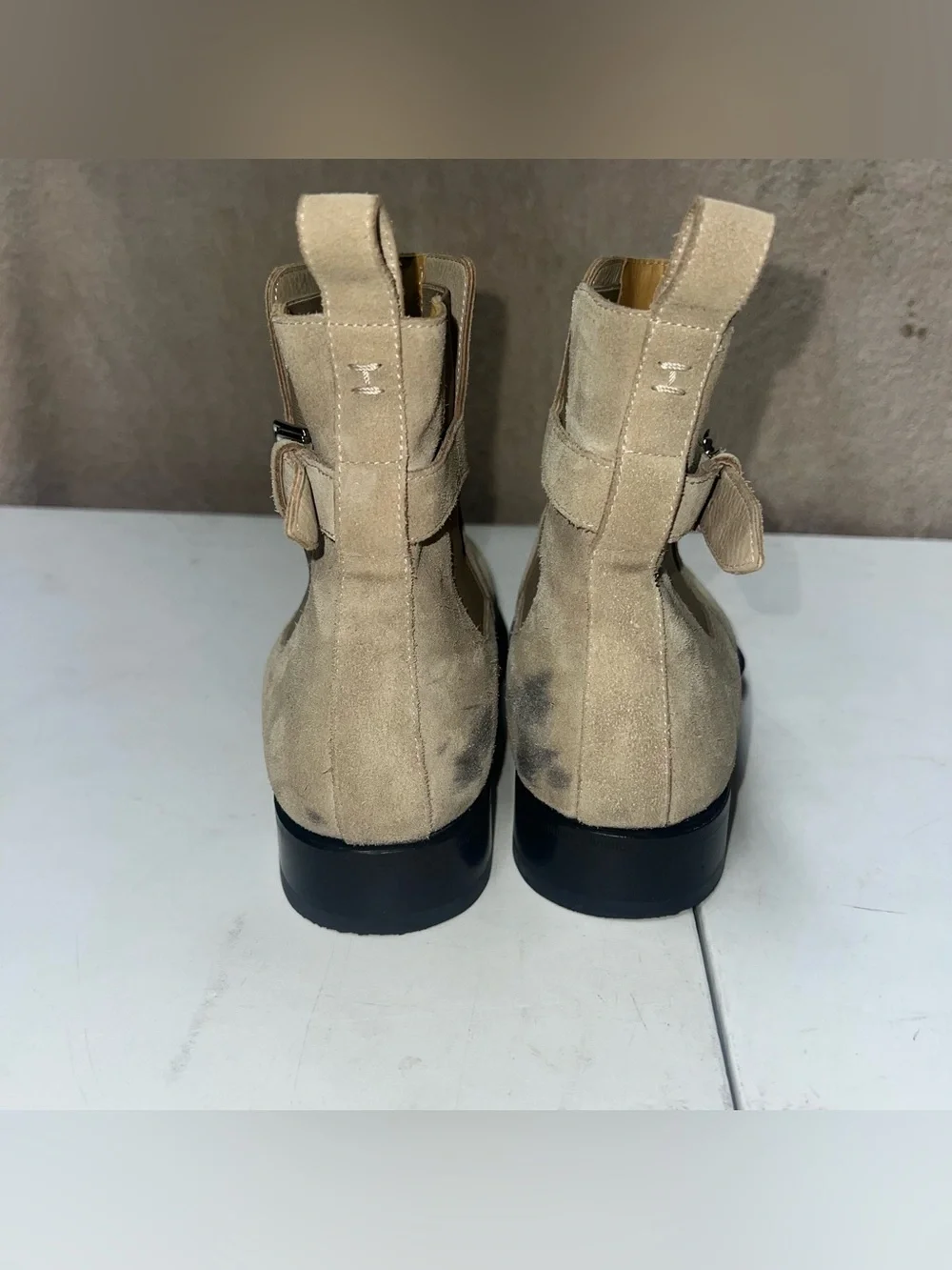 Hermes 2020 Berny Suede Boots Mens Size EU 44 Beige Made In Italy Chelsea